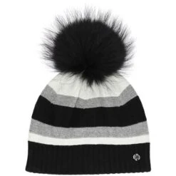 Roma Stripe Pom Beanie